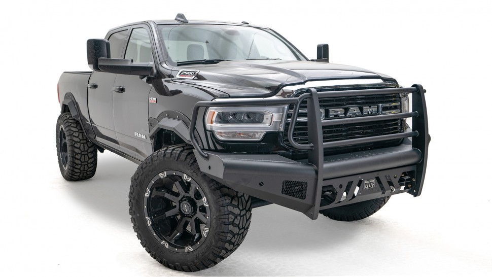 Передний бампер с защитной дугой Black Steel Elite Dodge Ram 2500/3500/4500/5500 10-18 Fab Fours DR10-Q2960-1