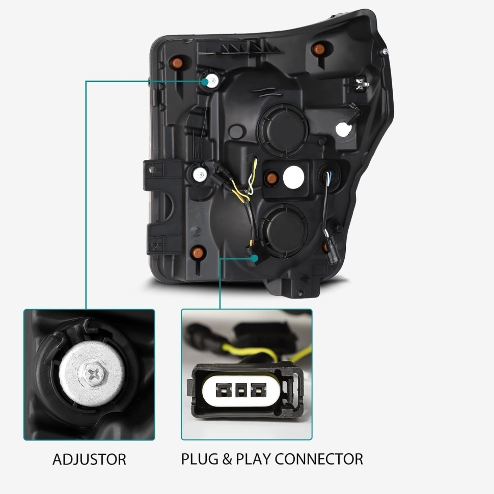 Комплект передних галогеновых фар Ford F-250/F-350/F-450/F-550 11-16 PRO-Series AlphaRex 880140
