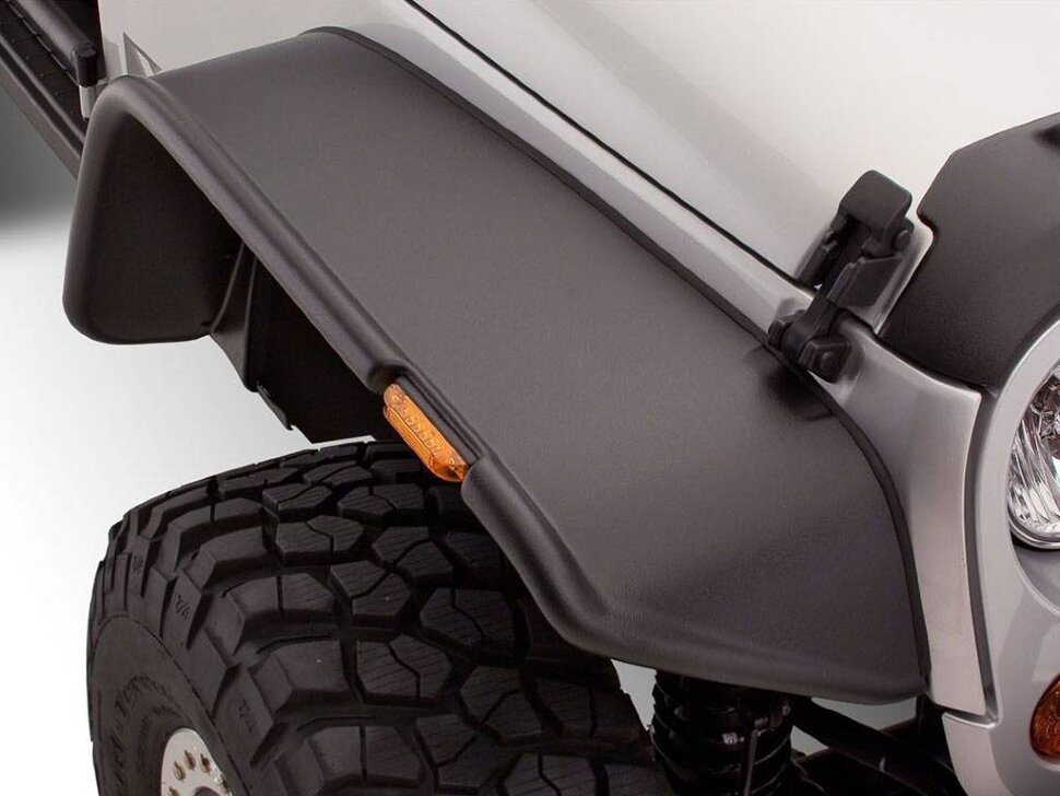 Bushwacker 10053-07 Flat Fender Flares Set 2PC Front Jeep Wrangler JK 07-18