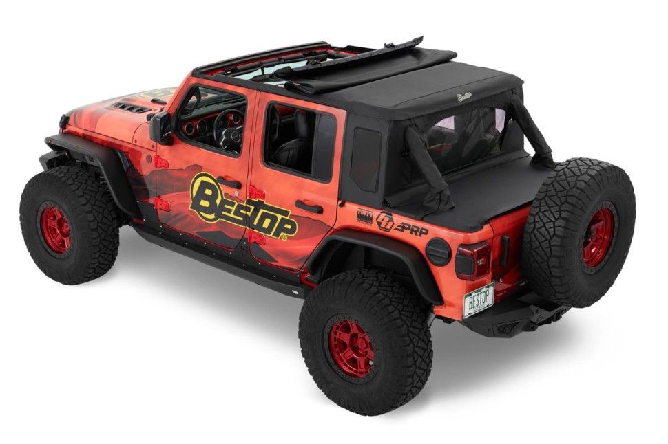 Мягкая крыша Halftop Soft Top Black Diamond Jeep Wrangler JL 18-26 4 Door Bestop 5390435
