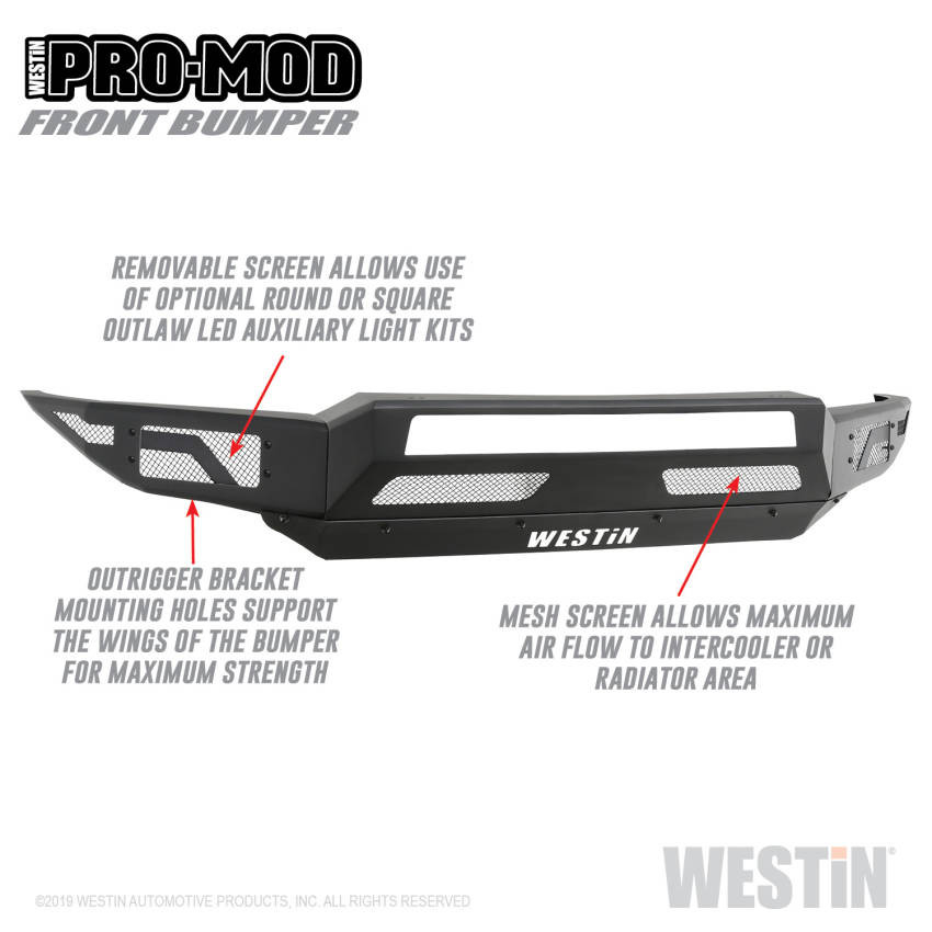 Westin Automotive Pro-Mod Modular Front Bumper Chevrolet Silverado 1500 19-20 New Body Style (58-41215)