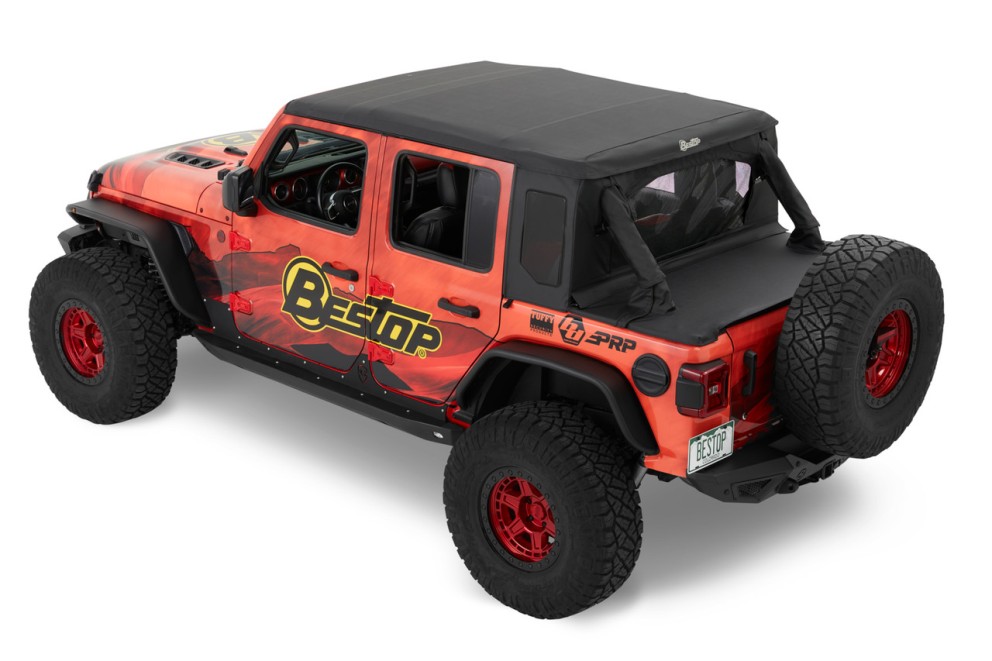 Комплект переоборудования мягкой крыши Halftop Soft Top Premium Black Twill Jeep Wrangler JL 18-23 4 Door Bestop 8010017