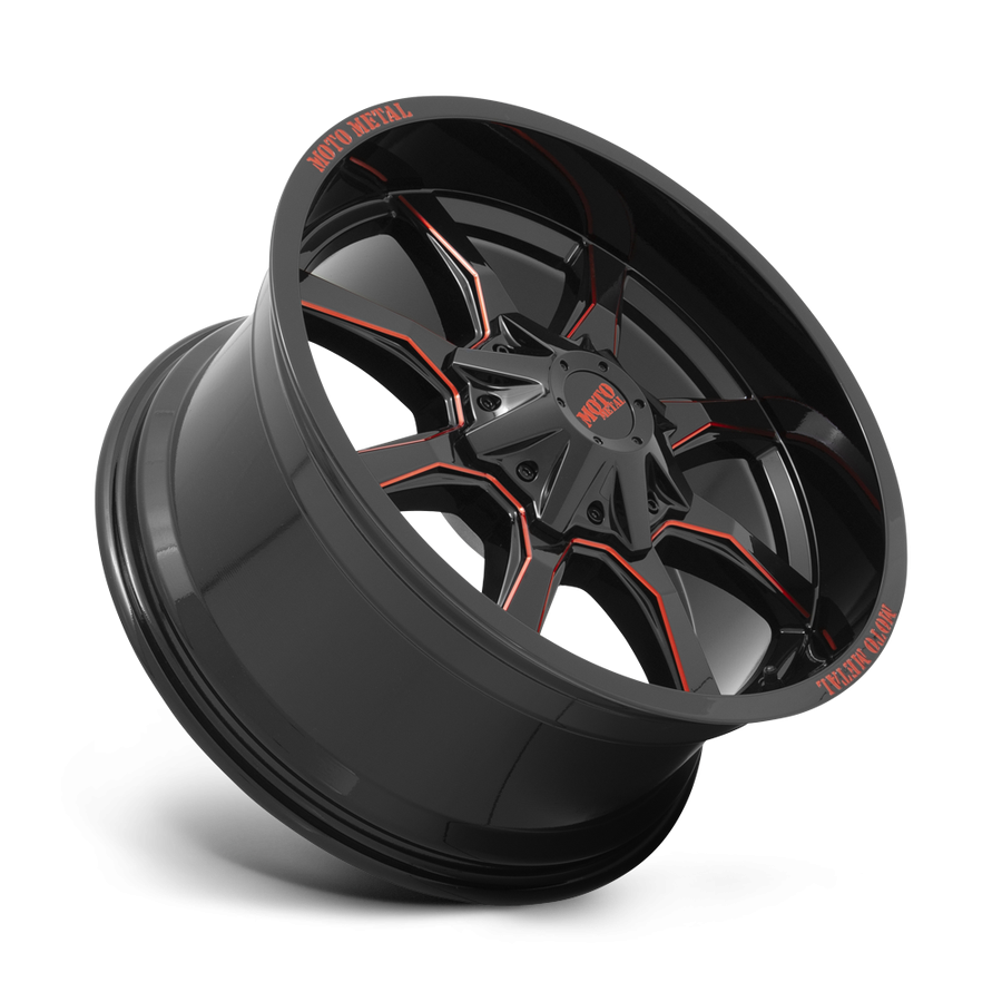 Колесный диск Moto Metal MO970 Gloss Black Milled W/Red Tint & Moto Metal On Lip 20x9 ET MO970290883C00