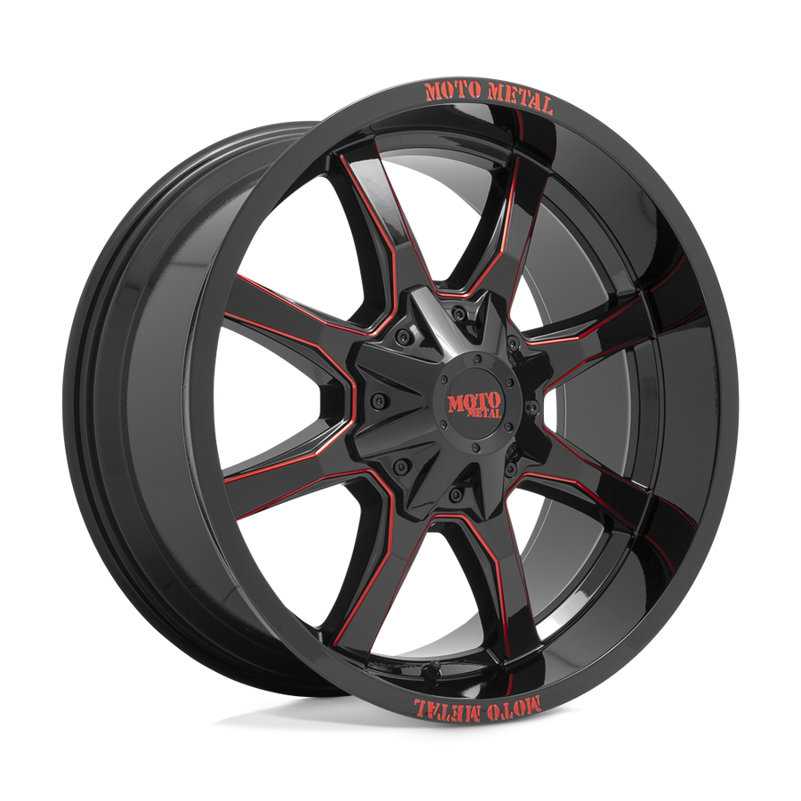 Колесный диск Moto Metal MO970 Gloss Black Milled W/Red Tint & Moto Metal On Lip 20x10 ET-18 MO970210863C18N