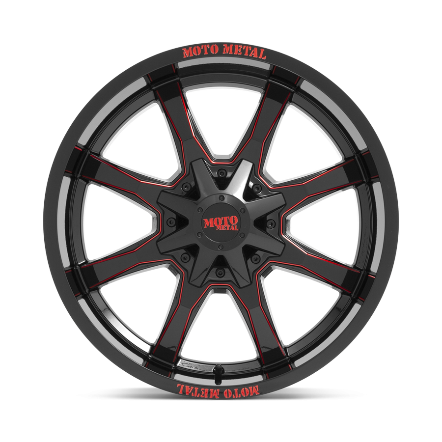 Колесный диск Moto Metal MO970 Gloss Black Milled W/Red Tint & Moto Metal On Lip 20x10 ET-18 MO970210863C18N