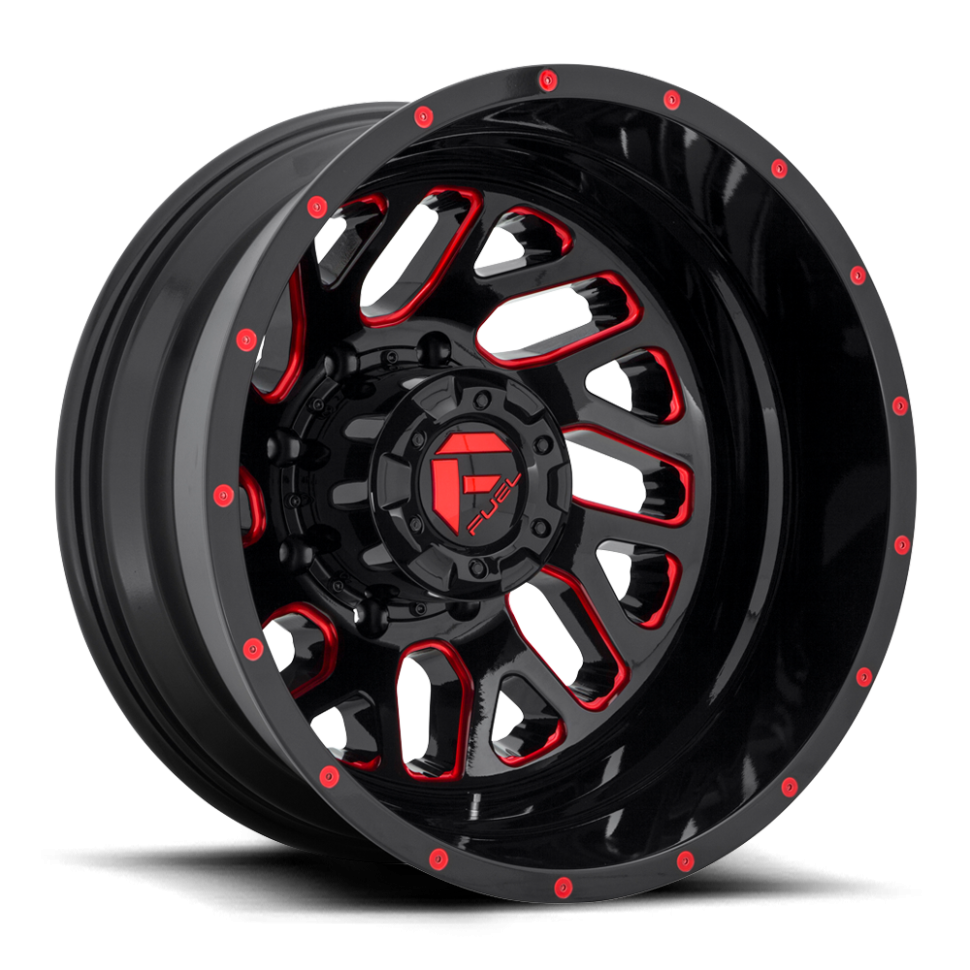 Fuel Off Road D65620829235 Triton Dually Wheel Gloss Black Red Tinted Clear 20x8.3 -201