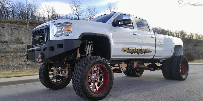 Fuel Off Road D65620829235 Triton Dually Wheel Gloss Black Red Tinted Clear 20x8.3 -201