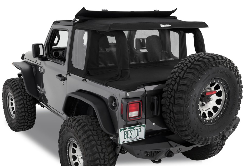 Комплект переобладнання м’якого даху Halftop Soft Top Black Diamond Jeep Wrangler JL 18-26 2 Door Bestop 8010135