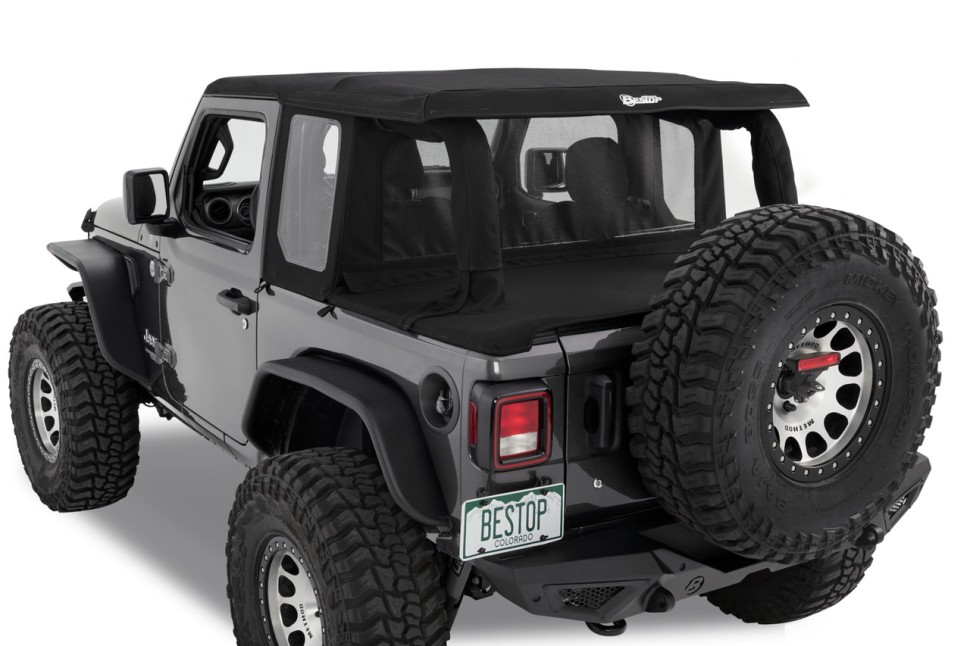 Комплект переобладнання м’якого даху Halftop Soft Top Black Diamond Jeep Wrangler JL 18-26 2 Door Bestop 8010135