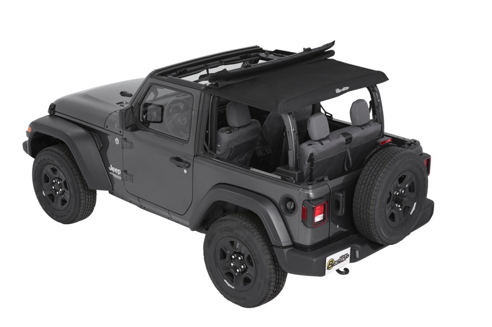 М’який дах Trektop Soft Top Premium Black Twill Jeep Wrangler JL 18-26 2 Door Bestop 5686217