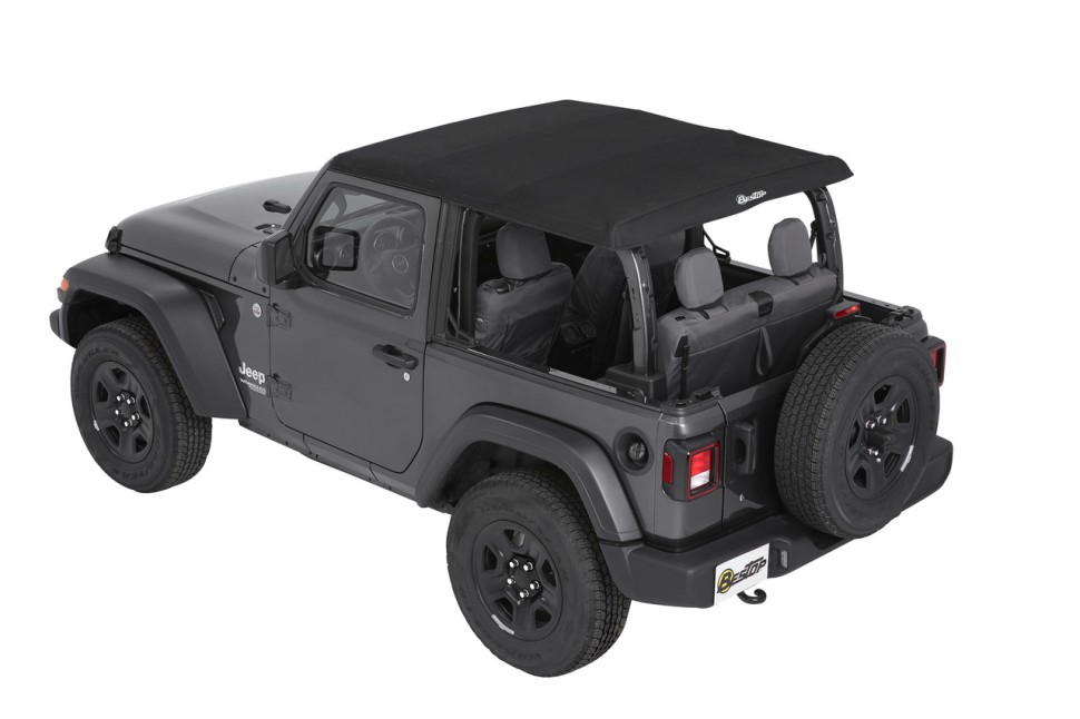 М’який дах Trektop Soft Top Premium Black Twill Jeep Wrangler JL 18-26 2 Door Bestop 5686217