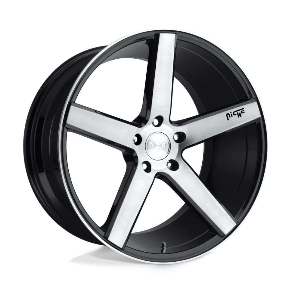 Niche Road Wheels M1242085F8+34 Milan Wheel Gloss Black Brushed 20x8.5 +34