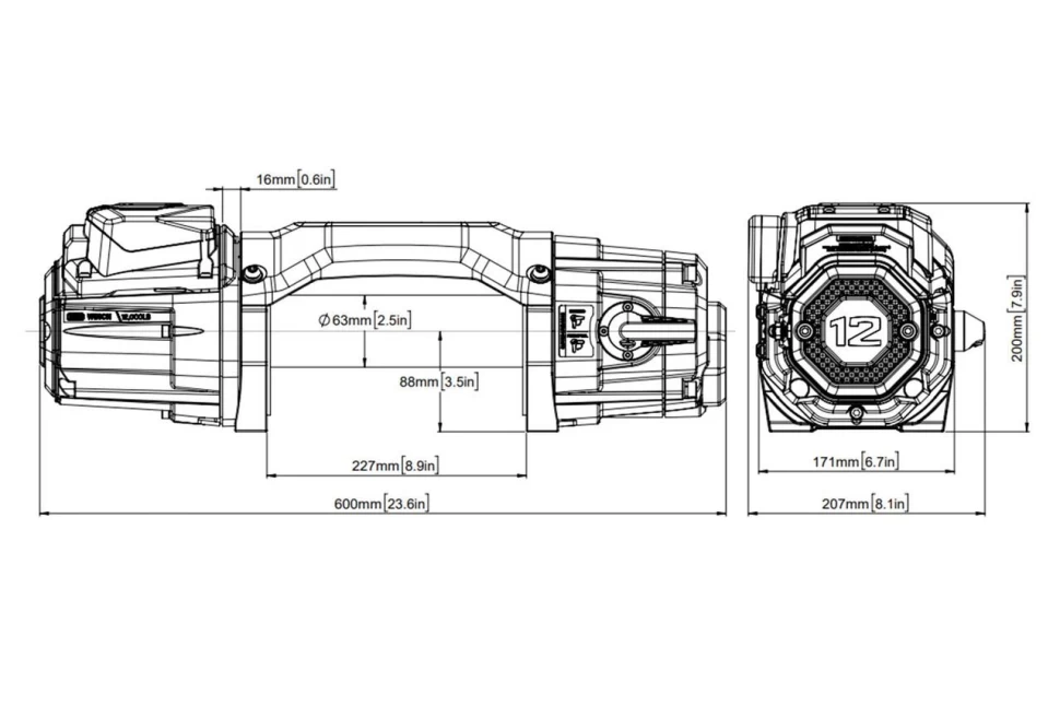 Лебідка із синтетичним тросом ARB ARW120SA