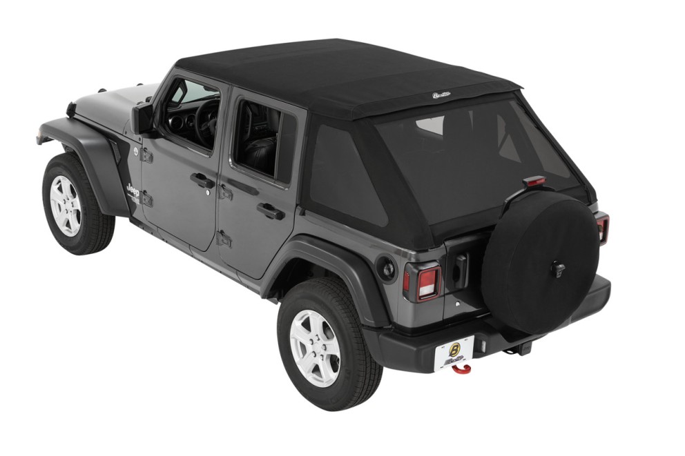 Bestop 5686317 Trektop Soft Top Premium Black Twill Jeep Wrangler JL 18-26 4 Door