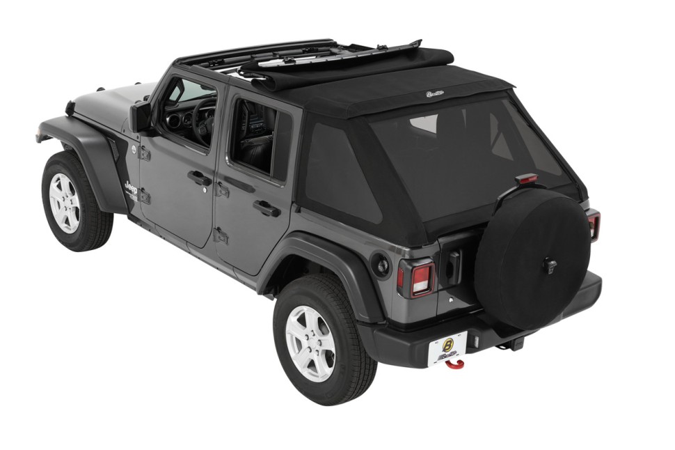 М’який дах Trektop Soft Top Premium Black Twill Jeep Wrangler JL 18-26 4 Door Bestop 5686317