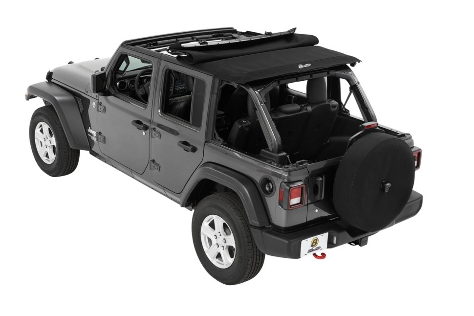 М’який дах Trektop Soft Top Premium Black Twill Jeep Wrangler JL 18-26 4 Door Bestop 5686317