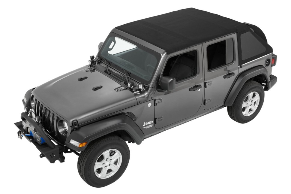 М’який дах Trektop Soft Top Premium Black Twill Jeep Wrangler JL 18-26 4 Door Bestop 5686317