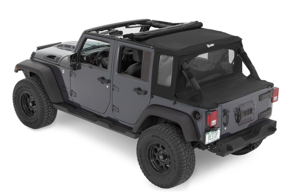 Комплект переоборудования мягкой крыши Halftop Soft Top Premium Black Twill Jeep Wrangler JK 07-18 4 Door Bestop 8010317