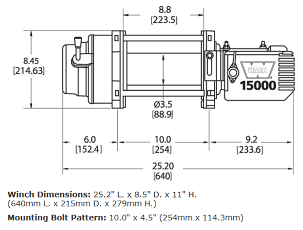 Автомобільна електрична лебідка WARN M15000 HEAVYWEIGHT 12V (47801)