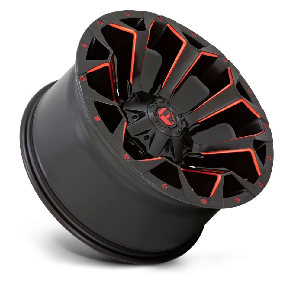 Колесный диск Fuel Off Road Assault Matte Black Milled With Red Tint 20x9 ET+1 D78720901850