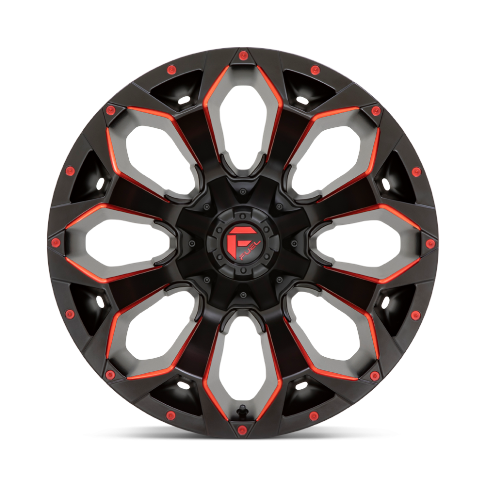 Колесный диск Fuel Off Road Assault Matte Black Milled With Red Tint 20x9 ET+1 D78720901850