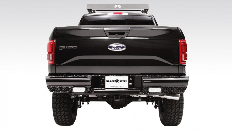 Fab Fours FF15-T3250-1 Black Steel Rear Bumper Ford F-150 15-19