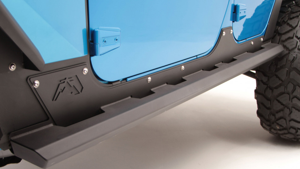 Fab Fours JK07-G1450-1 LED Light Rock Sliders Jeep Wrangler JK 07-18