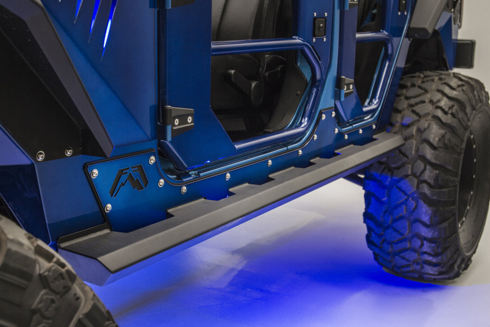 Fab Fours JK07-G1450-1 LED Light Rock Sliders Jeep Wrangler JK 07-18