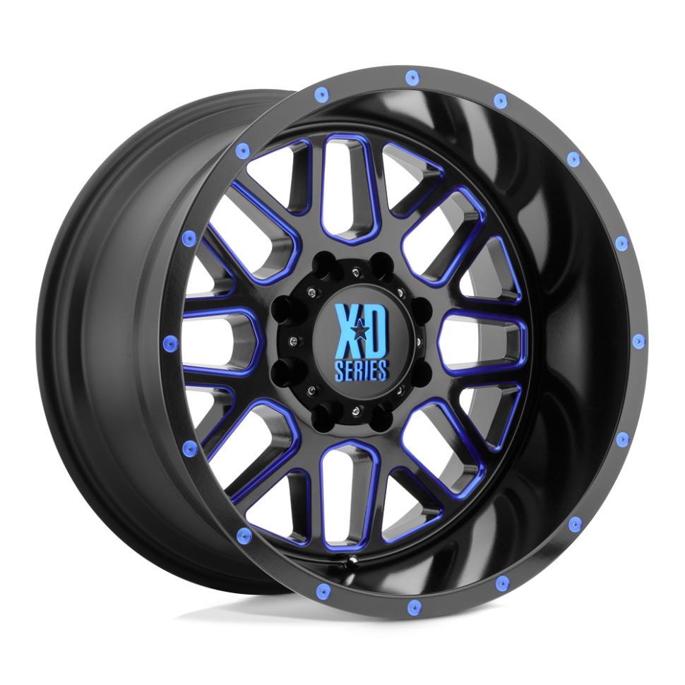 Колісний диск XD Wheels Grenade Satin Black Milled W/Blue Tinted Clear Coat 20x9 ET XD82029050900BC