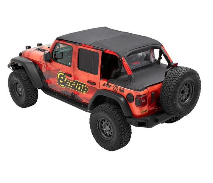 Bestop 5260935 Header Safari Bikini Jeep Wrangler JL 18-22 2 Door (Black Diamond)