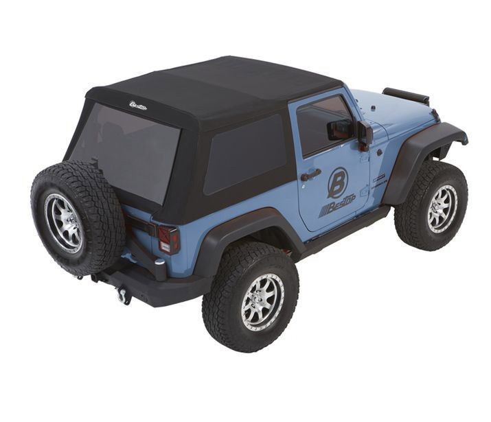 Bestop 5492217 Trektop Glide Soft Top Premium Black Twill Jeep Wrangler JK 07-18 2 Door