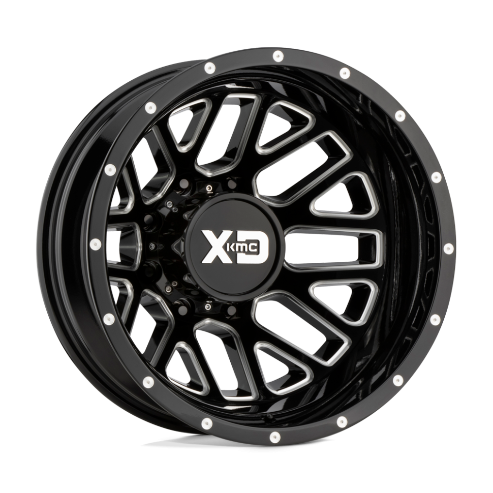 XD Wheels XD843765893155N Grenade Dually Wheel Gloss Black Milled - Rear 17x6.5 -155