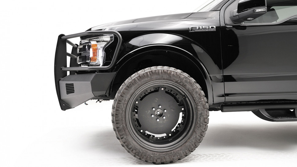 Передний бампер с защитной дугой Black Steel Elite Ford F-150 21-22 Fab Fours FF21-R5060-1