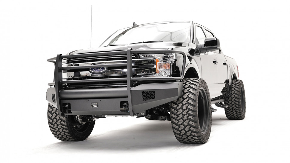 Передний бампер с защитной дугой Black Steel Elite Ford F-150 21-22 Fab Fours FF21-R5060-1