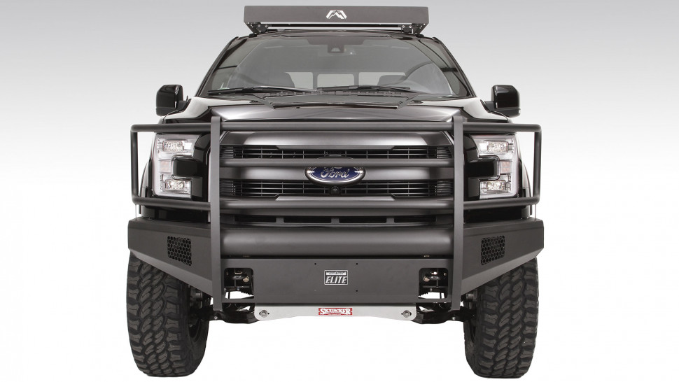 Передний бампер с защитной дугой Black Steel Elite Ford F-150 21-22 Fab Fours FF21-R5060-1