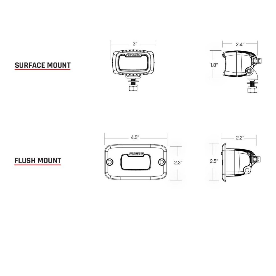 Дополнительная Led фара 2x3" Driving SRM Rigid Industries 912313