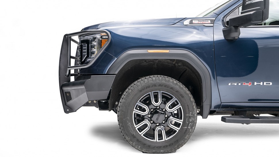 Передний бампер с защитной дугой Black Steel Elite GMC Sierra 2500/3500 15-19 Fab Fours GM14-Q3160-1