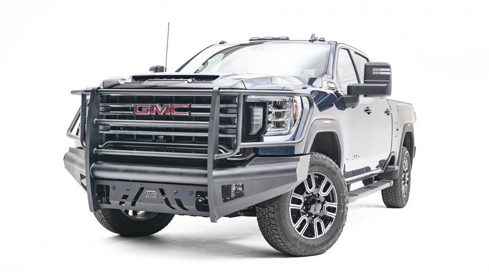 Передний бампер с защитной дугой Black Steel Elite GMC Sierra 2500/3500 15-19 Fab Fours GM14-Q3160-1