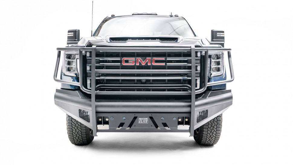 Передний бампер с защитной дугой Black Steel Elite GMC Sierra 2500/3500 15-19 Fab Fours GM14-Q3160-1