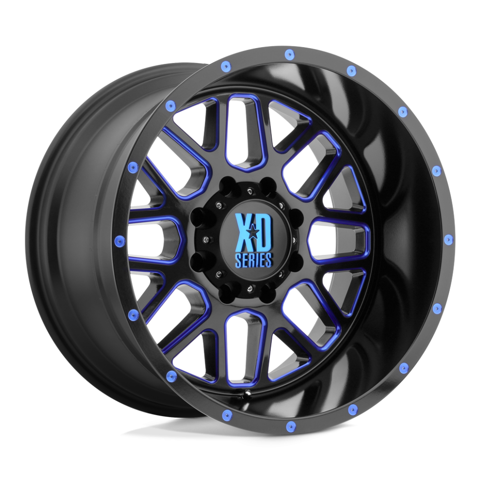 Колісний диск XD Wheels Grenade Satin Black Milled W/Blue Tinted Clear Coat 18x9 ET-12 XD82089050912NBC