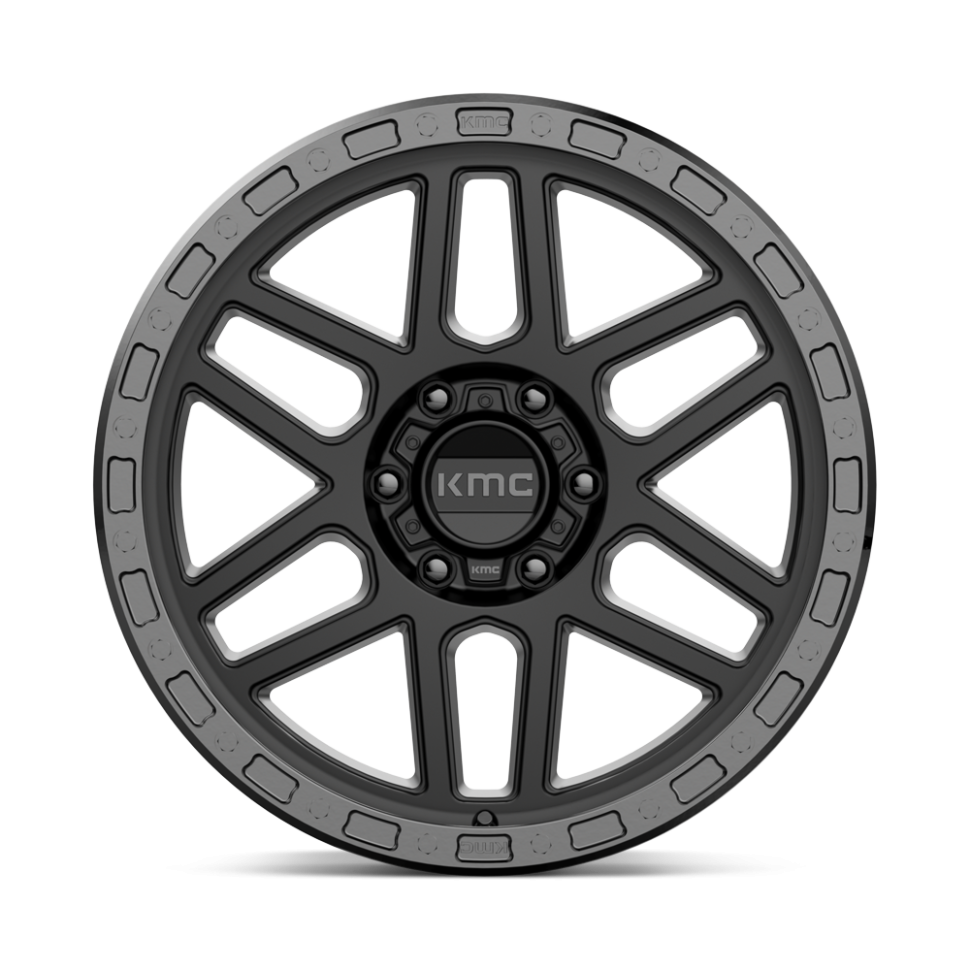 KMC Wheels KM54479050712N Mesa Wheel Satin Black W/Gloss Black Lip 17x9 -12