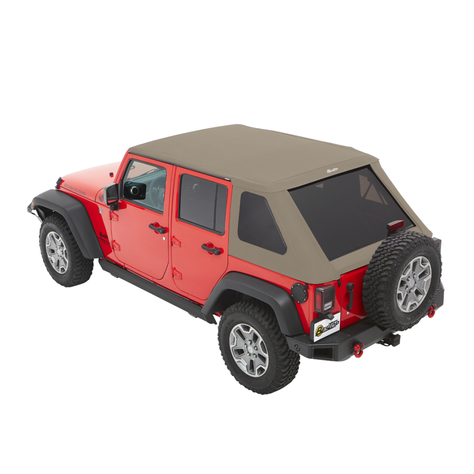 Мягкая крыша Trektop Glide Soft Top Pebble Beige Jeep Wrangler JK 07-18 4 Door Bestop 5492374