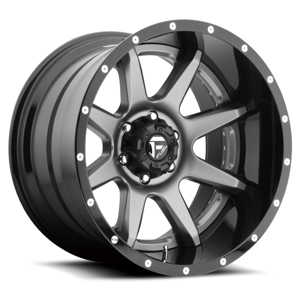 Fuel Off Road D23822407347 Rampage Wheel Matte Gun Metal Black Lip 22x14 -70