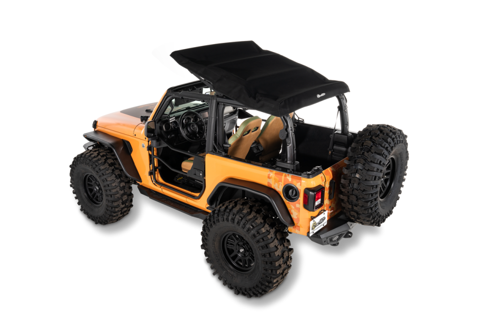 Bestop 5493017 Trektop Glide Soft Top Premium Black Twill Jeep Wrangler JL 18-26 2 Door