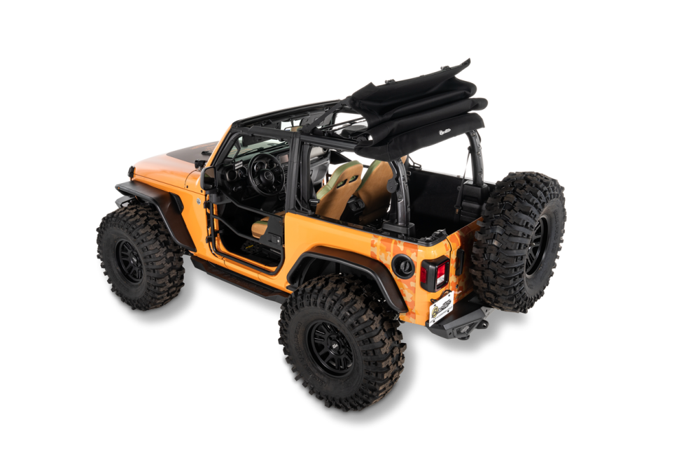 Bestop 5493017 Trektop Glide Soft Top Premium Black Twill Jeep Wrangler JL 18-26 2 Door