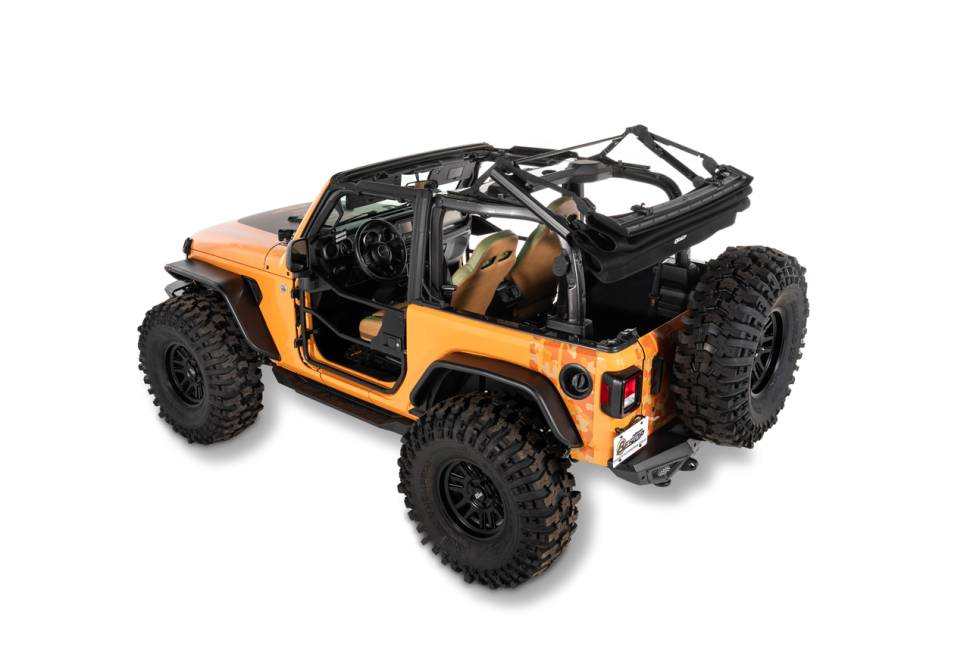 Bestop 5493017 Trektop Glide Soft Top Premium Black Twill Jeep Wrangler JL 18-26 2 Door