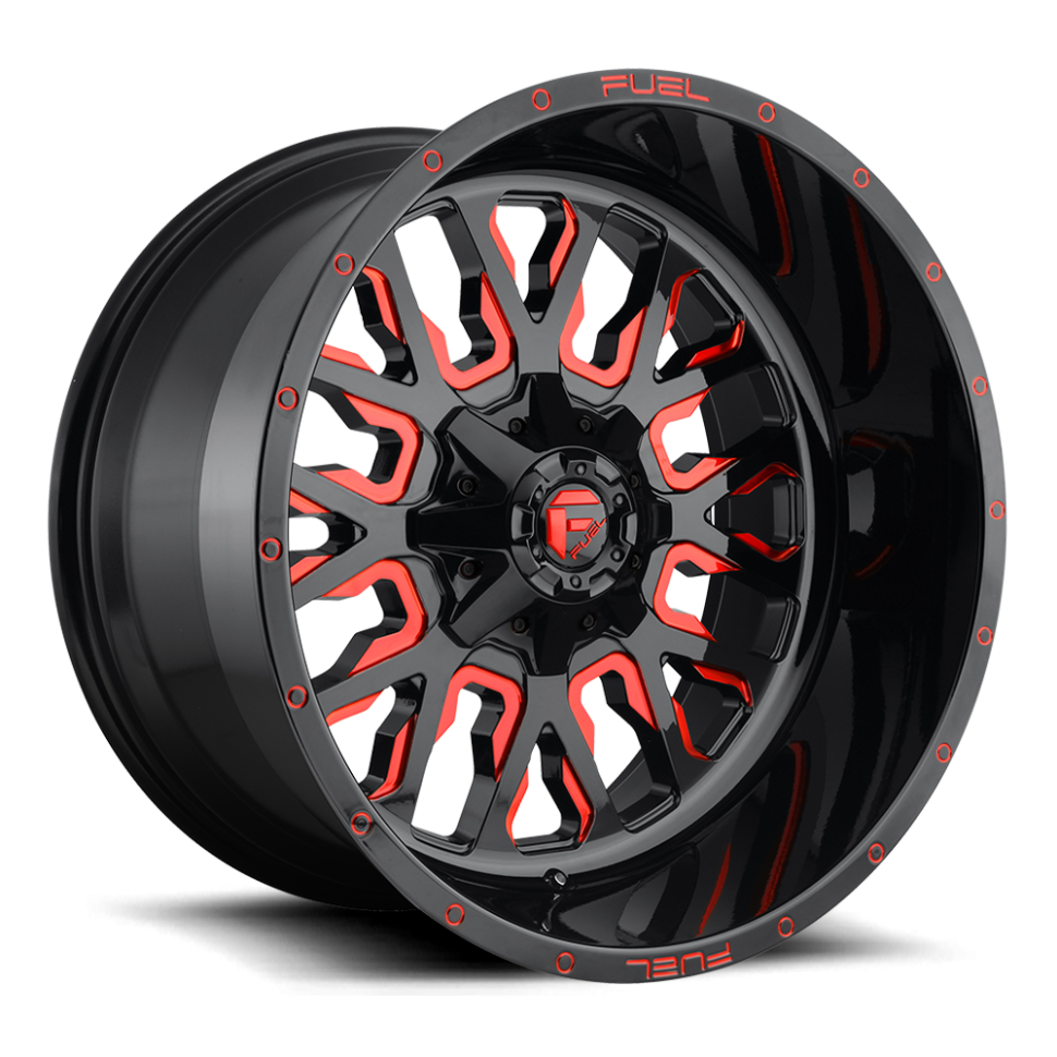 Fuel Off Road D61217909845 Stroke Wheel Gloss Black Red Tinted Clear 17x9 -12