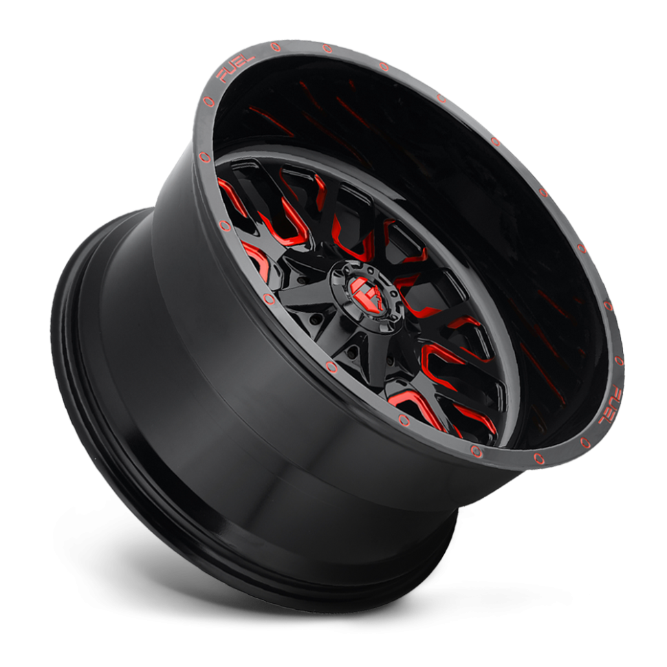 Fuel Off Road D61217909845 Stroke Wheel Gloss Black Red Tinted Clear 17x9 -12
