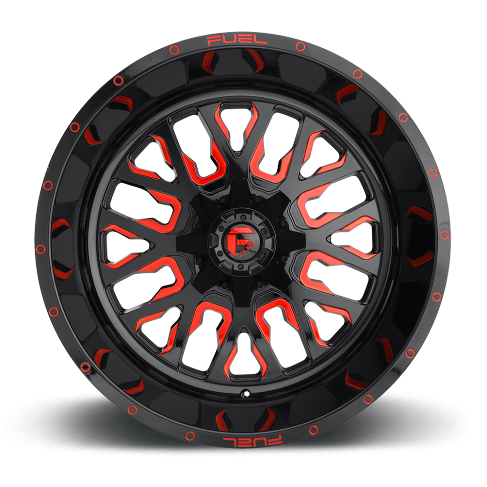 Fuel Off Road D61217909845 Stroke Wheel Gloss Black Red Tinted Clear 17x9 -12