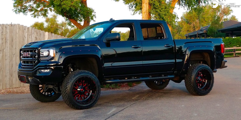 Fuel Off Road D61217909845 Stroke Wheel Gloss Black Red Tinted Clear 17x9 -12